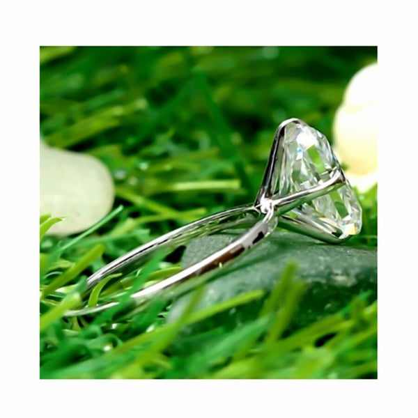 Certified Natural 4.5 Ct Radiant Cut Moissanite Solitaire Ring in 18K Gold Plated V 18K Gold Plated