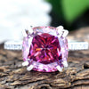 Certified Natural 5.2 Ct Radiant Cut Moissanite Ring in 18K Gold Plated