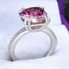 Certified Natural 5.2 Ct Radiant Cut Moissanite Ring in 18K Gold Plated