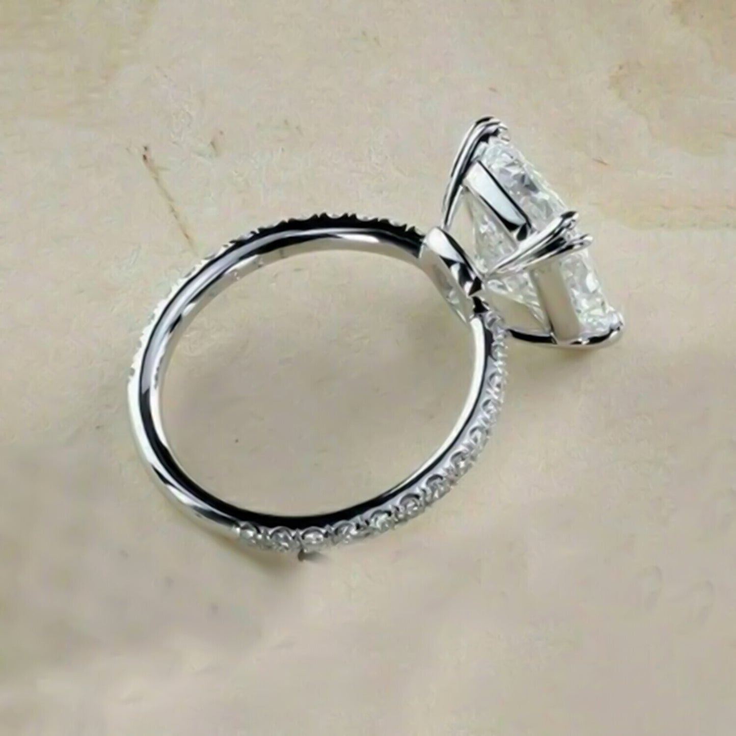 Certified Natural 7 Ct Cushion Cut Moissanite Ring in for Birthday 18K Gold Plated 18K Gold Plated