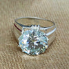 Certified Natural 3.65 Ct Moissanite Solitaire Ring in Jewelry Gift 18K Gold Plated