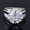 Certified Natural 3.65 Ct Moissanite Solitaire Ring in Jewelry Gift 18K Gold Plated