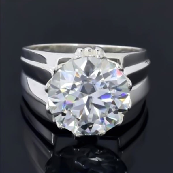 Certified Natural 3.65 Ct Moissanite Solitaire Ring in Jewelry Gift 18K Gold Plated