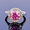 Certified 1.2 Ct Natural Pink Moissanite Ring in Gift for Her Love 18K Gold Plated 18K Gold Plated