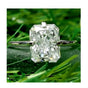 Certified 4.5 ct DEW Radiant Cut Moissanite Solitaire Ring in 18K Gold Plated