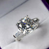 Certified 4.10 Ct Natural Cushion Cut Moissanite Ring in for Women 18K Gold Plated 18K Gold Plated