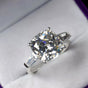 Certified 4.10 Ct Cushion Cut Moissanite Ring in for Women 18K Gold Plated