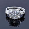 Certified 4.10 Ct Natural Cushion Cut Moissanite Ring in for Women 18K Gold Plated 18K Gold Plated