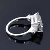 Certified 4.10 Ct Natural Cushion Cut Moissanite Ring in for Women 18K Gold Plated 18K Gold Plated