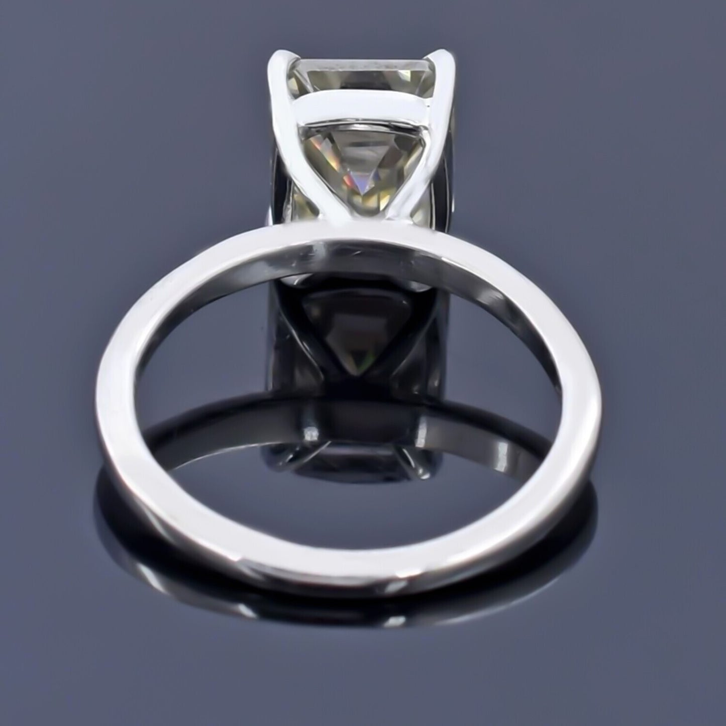 Certified 7.5 Ct Natural Blue Moissanite Ring in for Anniversary 18K Gold Plated Ve 18K Gold Plated