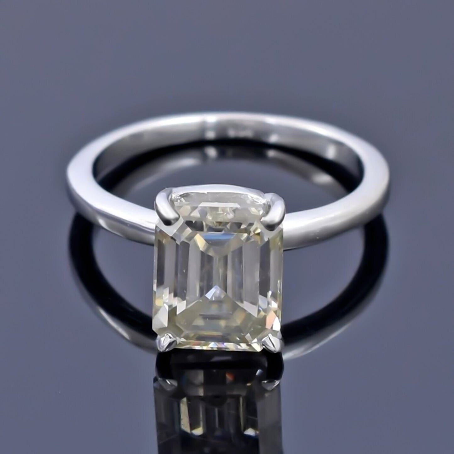 Certified 7.5 Ct Natural Blue Moissanite Ring in for Anniversary 18K Gold Plated Ve 18K Gold Plated