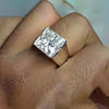 Certified Natural 5.40 Ct Princess Cut Moissanite Ring in 18K Gold Plated