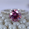 Certified 2.60 Ct Natural Pink Moissanite Solitaire Ring in Gift 18K Gold Plated Ve 18K Gold Plated