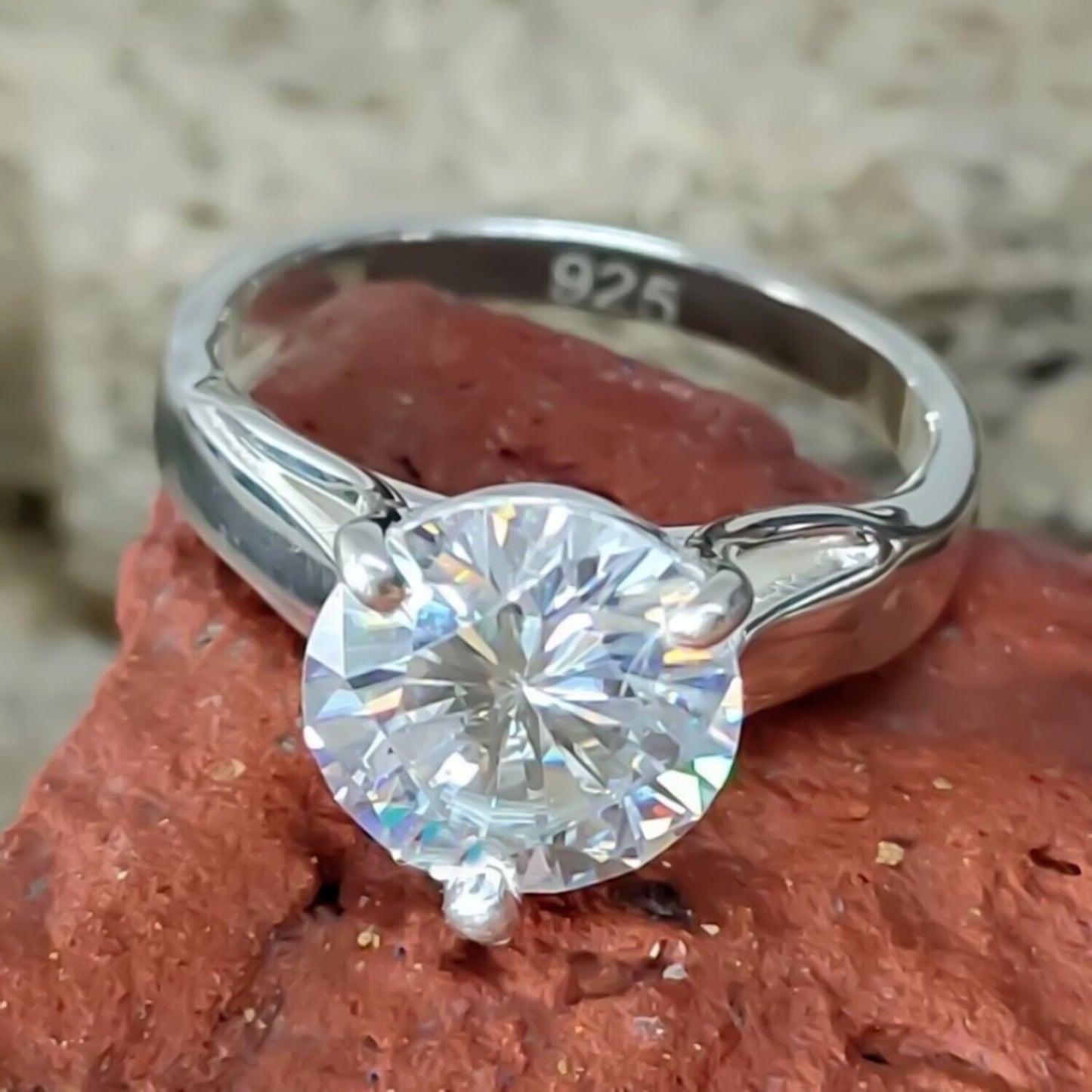 Certified Natural 7.30 Ct Round Cut Moissanite Ring in for Women 18K Gold Plated Ve 18K Gold Plated