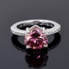 Certified 2.4 Ct Natural Trillion Pink Moissanite Ring in Solitaire 18K Gold Plated