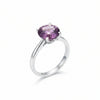 Certified 2 Ct Natural Pink Moissanite Solitaire Ring in for Wife 18K Gold Plated V 18K Gold Plated