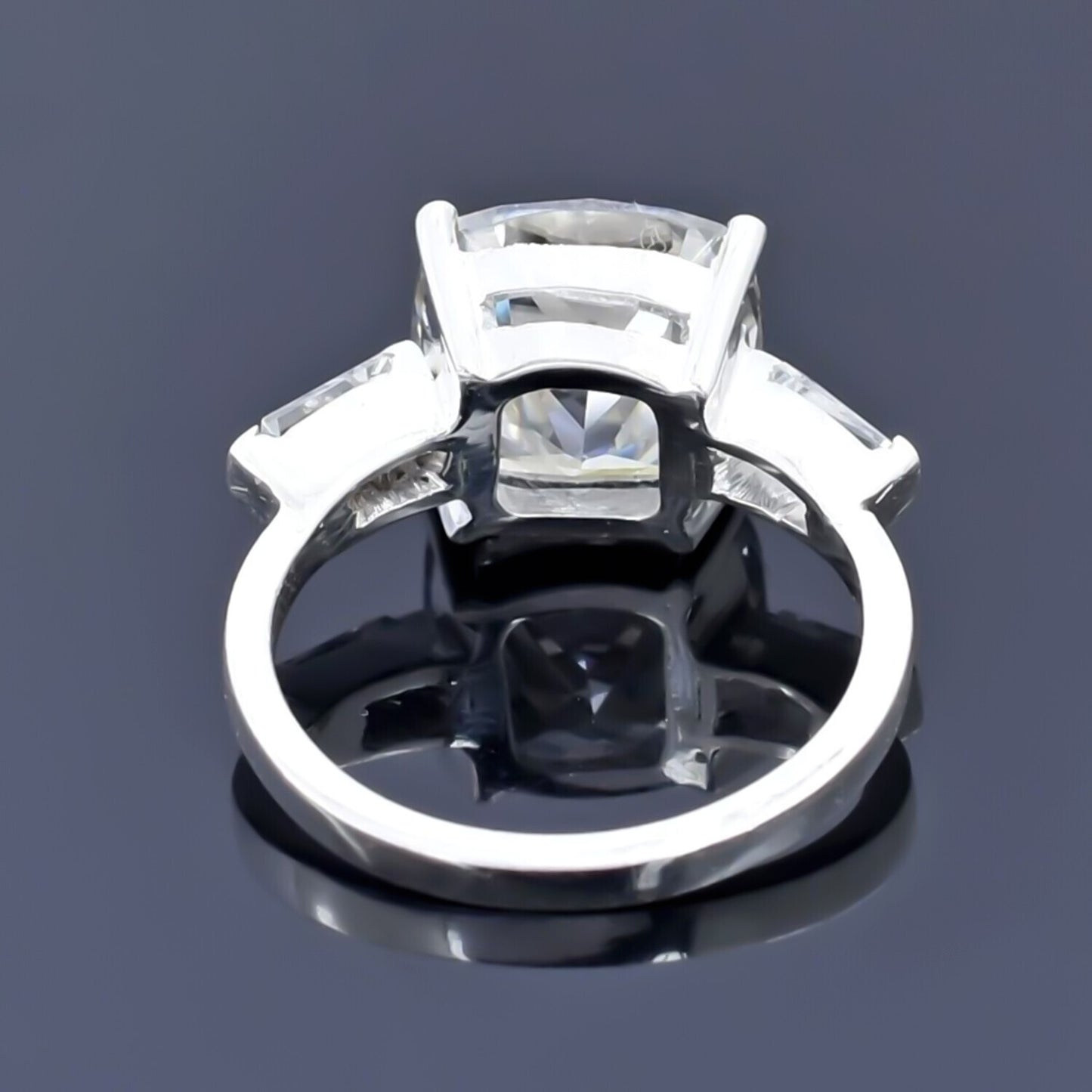 Certified 4.10 Ct Natural Cushion Cut Moissanite Ring in for Women 18K Gold Plated 18K Gold Plated