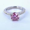 Certified 2.60 Ct Natural Pink Moissanite Solitaire Ring in Gift 18K Gold Plated Ve 18K Gold Plated