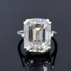 Certified Natural 4 Ct Emerald Cut Moissanite Solitaire Ring in 18K Gold Plated Ver 18K Gold Plated