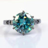 Certified Natural 7.25 Ct Blue Moissanite Solitaire Ring in for Love 18K Gold Plate 18K Gold Plated