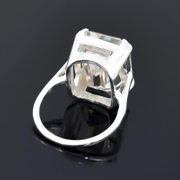 Certified Natural 4 Ct Emerald Cut Moissanite Solitaire Ring in 18K Gold Plated Ver 18K Gold Plated