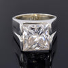 Certified Natural 5.40 Ct Princess Cut Moissanite Ring in 18K Gold Plated