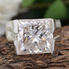 Certified Natural 5.40 Ct Princess Cut Moissanite Ring in 18K Gold Plated