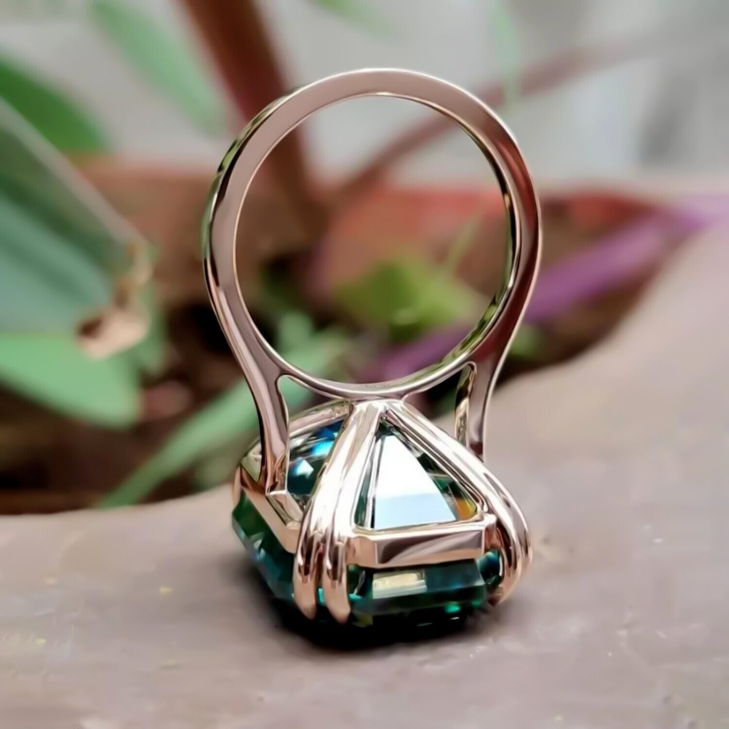 Certified Natural 5.5 Ct Cushion Cut Moissanite Solitaire Ring in 18K Gold Plated V 18K Gold Plated