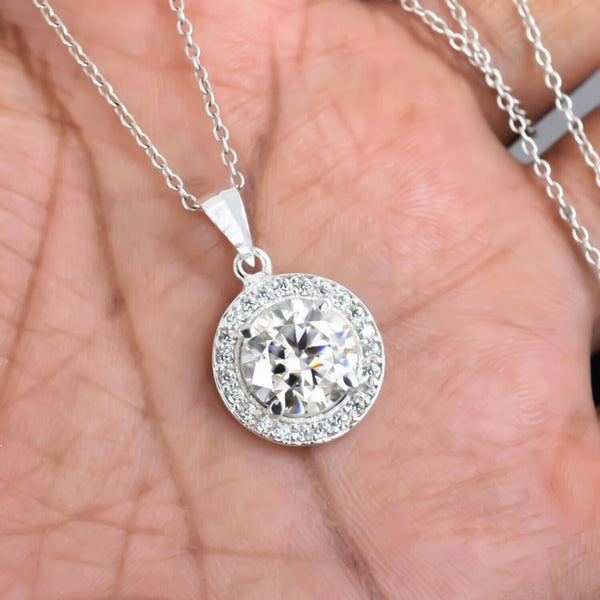 4.50 Ct Round Moissanite Pendant in Gold Vermeil Certified for Holiday Deals - GEMHUB & CO.