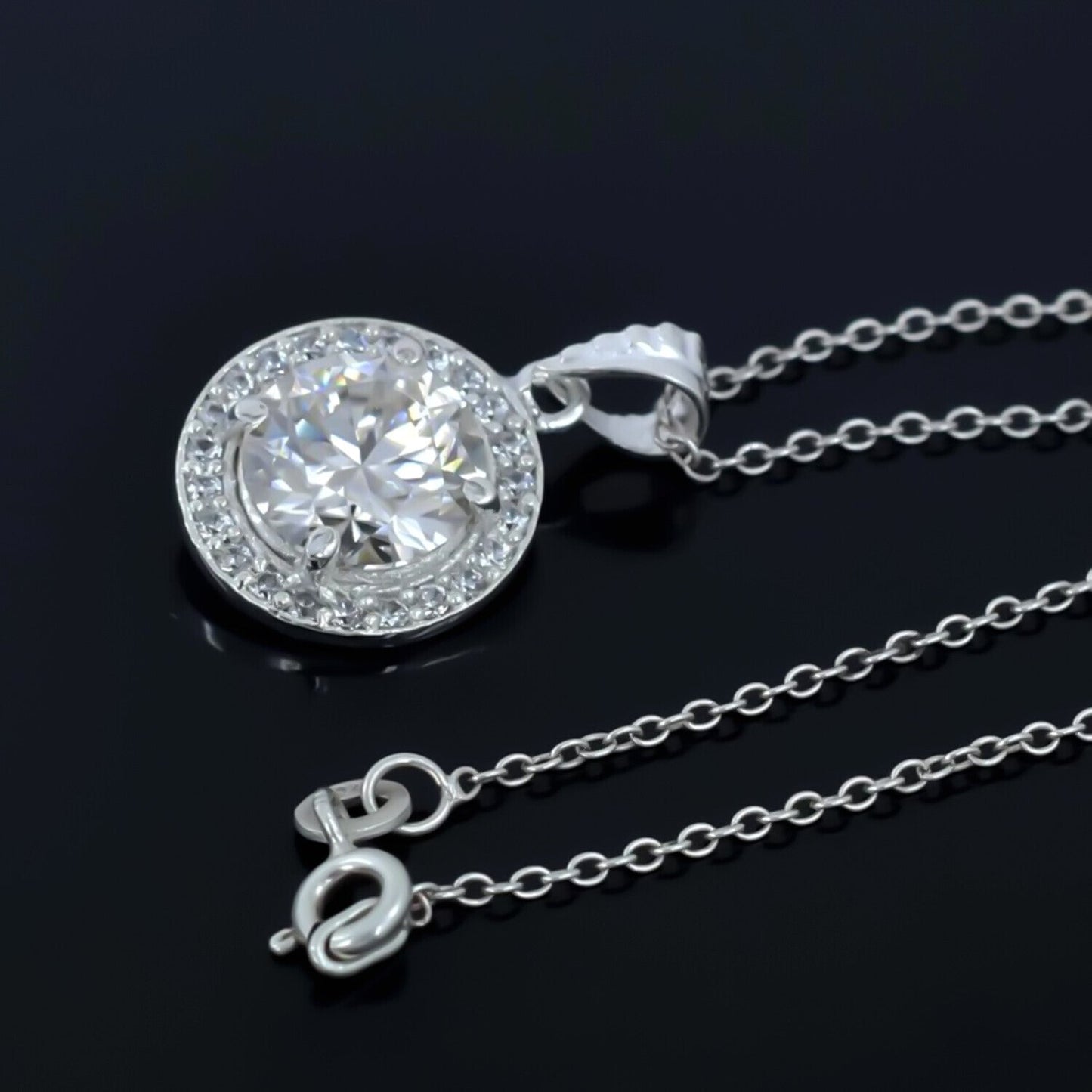 4.50 Ct Round Moissanite Pendant in Gold Vermeil Certified for Holiday Deals - View 4 - GEMHUB & CO.