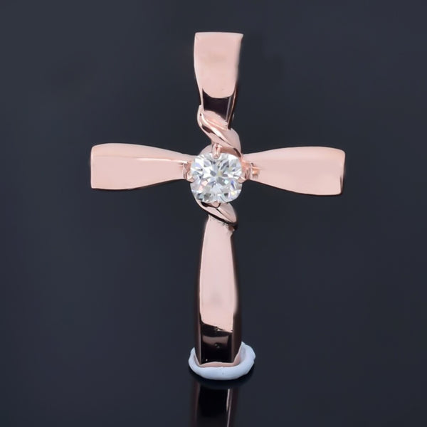 2.10 Ct Cross Moissanite Pendant in Certified for Holiday Gift 18K Gold Plated Verm 18K Gold Plated
