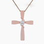 2.10 ct DEW White Cross Moissanite Pendant Certified Christian Gift 18K Gold Plated Ver 18K Gold Plated