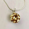 Certified 10.25 Ct Champagne Moissanite Solitaire Pendant Gold Vermeil Jewelry - GEMHUB & CO.