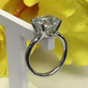 Certified 3.60 Ct Assher Cut White Moissanite Solitaire Statement Ring 18K Gold Pla 18K Gold Plated