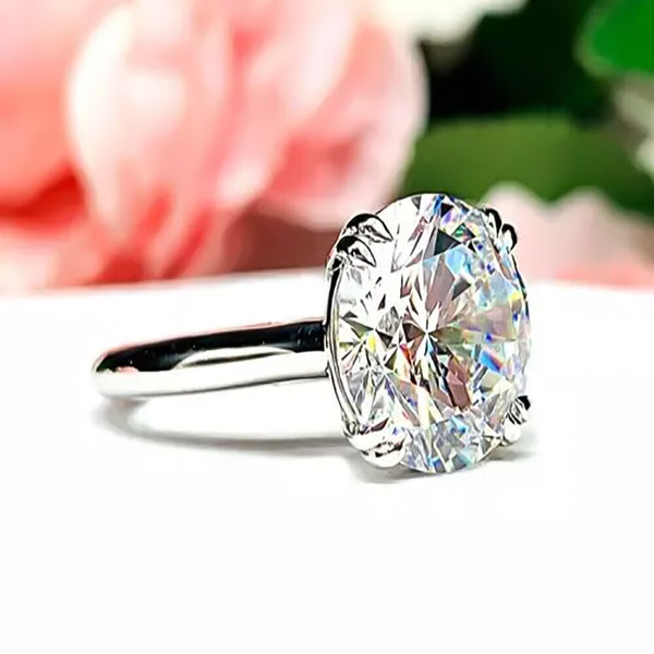 Certified 2.50 Ct Round Cut Moissanite Solitaire Ring, Double Prongs 18K Gold Plate 18K Gold Plated