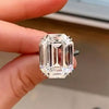 5.30 Ct Emerald Cut Certified White Moissanite Soliatire Gold Vermeil Ring - GEMHUB & CO.