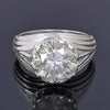 5.30 Ct Certified Round Cut White Moissanite Ring Gold Vermeil Sterling Silvers - GEMHUB & CO.