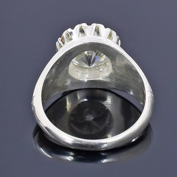5.30 Ct Certified Round Cut White Moissanite Ring Gold Vermeil Sterling Silvers - View 4 - GEMHUB & CO.