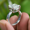 2.90 Ct Emerald Cut Certified White Moissanite Ring For Women 18K Gold Plated Verme 18K Gold Plated
