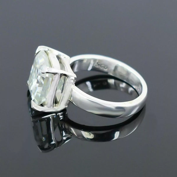 2.90 Ct Emerald Cut Certified White Moissanite Ring For Women 18K Gold Plated Verme 18K Gold Plated