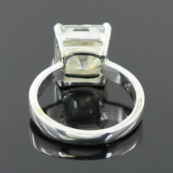 2 Ct Certified Cushion Cut Off White Moissanite Solitaire Ring 18K Gold Plated Verm 18K Gold Plated