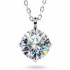 Certified 4.50 Ct F VS1 White Moissanite Solitaire Pendant in Gold Vermeil - View 3 - GEMHUB & CO.