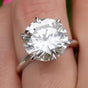 5.20 Ct Certified Round Cut White Moissanite Gold Vermeil Ring For Gift