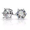 10 Ct Certified Round Cut White Moissanite Solitaire Studs In Gold Vermeil - GEMHUB & CO.