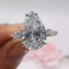 Certified 2.50 Ct Pear Cut White Moissanite Solitaire Ring In 18K Gold Plated Verme 18K Gold Plated