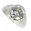 5.30 Ct Certified Round Cut White Moissanite Solitaire Ring Gold Vermeil - View 2 - GEMHUB & CO.