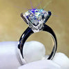 Certified 3.28Ct Round Cut White Moissanite Solitaire Ring In 18K Gold Plated Verme 18K Gold Plated