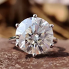 Certified 5.50 Ct White Round Cut Solitaire Moissanite Gold Vermeil Ring - GEMHUB & CO.