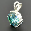 Certified 5.60 Ct Round Cut Blue Moissanite Solitaire Pendant Gold Vermeil - View 4 - GEMHUB & CO.