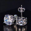 4.20 Ct Certified Round Cut White Moissanite Studs In Vermeil 925 Silver